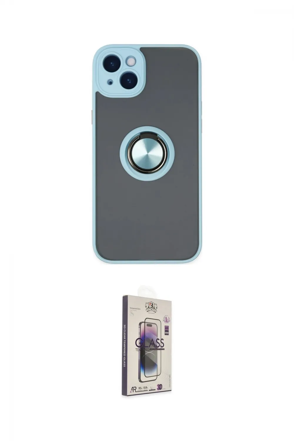 ieg™ iPhone 14 Kılıf Yörünge Çizgi - Siyah Bilvis 3D Cam Ekran Koruyucu
