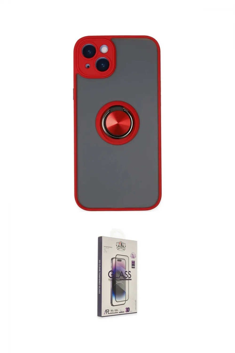 ieg™ iPhone 14 Kılıf Yörünge Çizgi - Siyah Bilvis 3D Cam Ekran Koruyucu