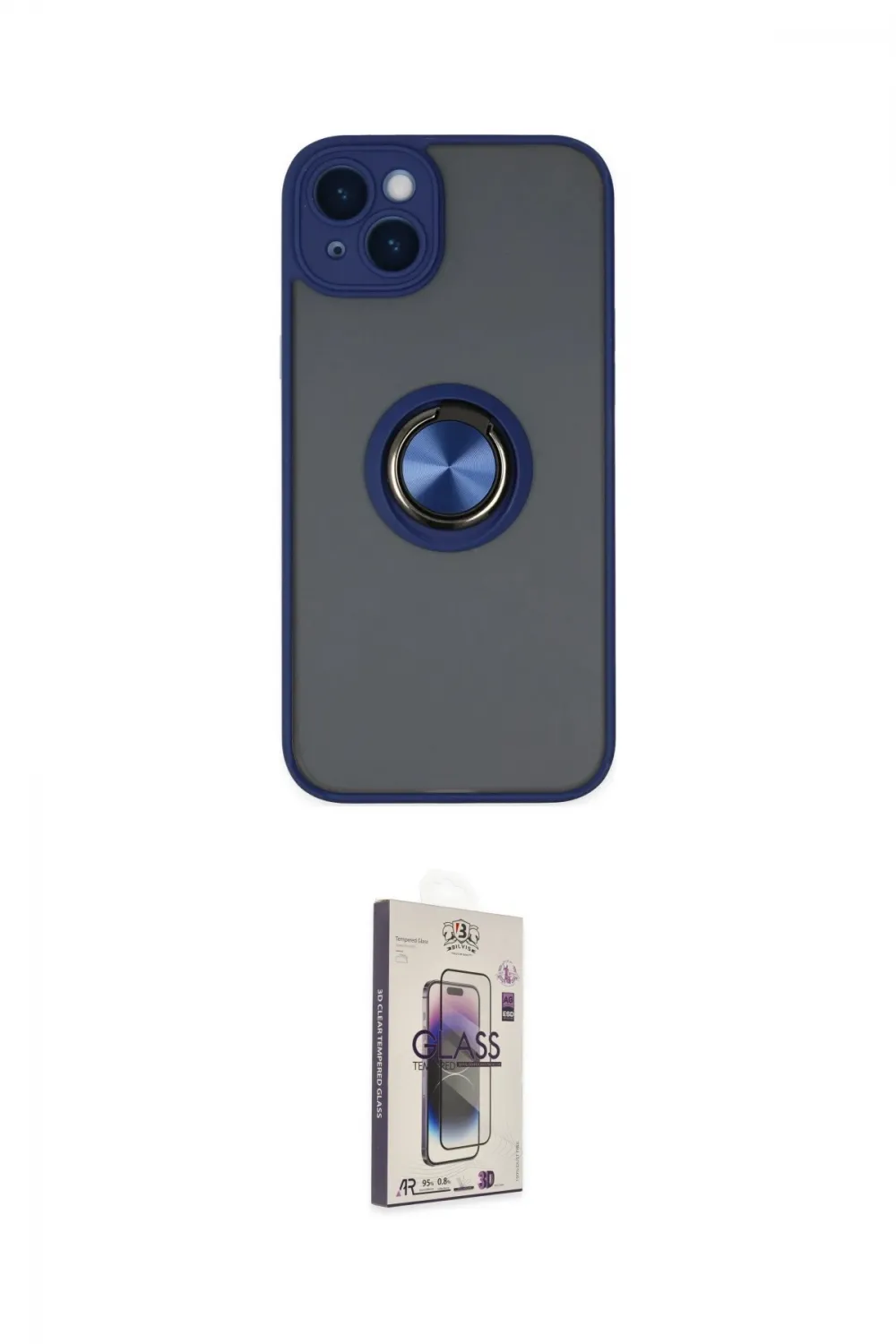 ieg™ iPhone 14 Kılıf Yörünge Çizgi - Siyah Bilvis 3D Cam Ekran Koruyucu