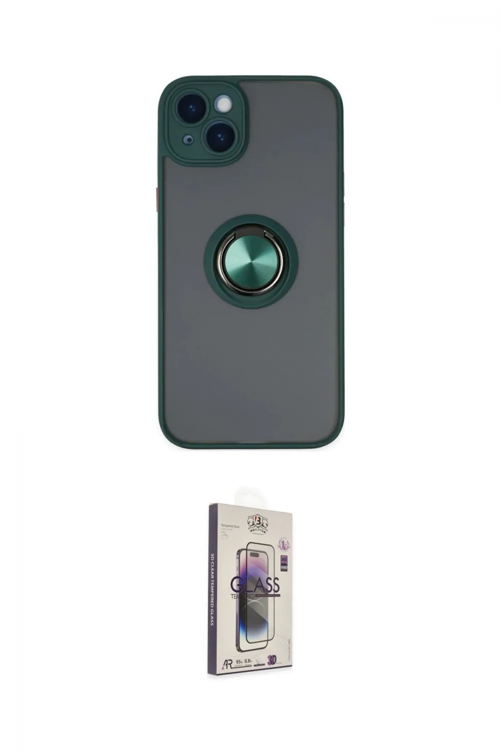 ieg™ iPhone 14 Kılıf Yörünge Çizgi - Siyah Bilvis 3D Cam Ekran Koruyucu