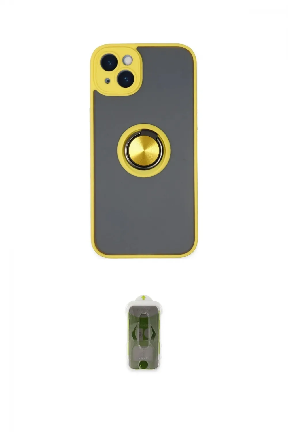 ieg™ iPhone 14 Kılıf Yörünge Çizgi - Siyah Joko Magic 5D Hayalet Cam