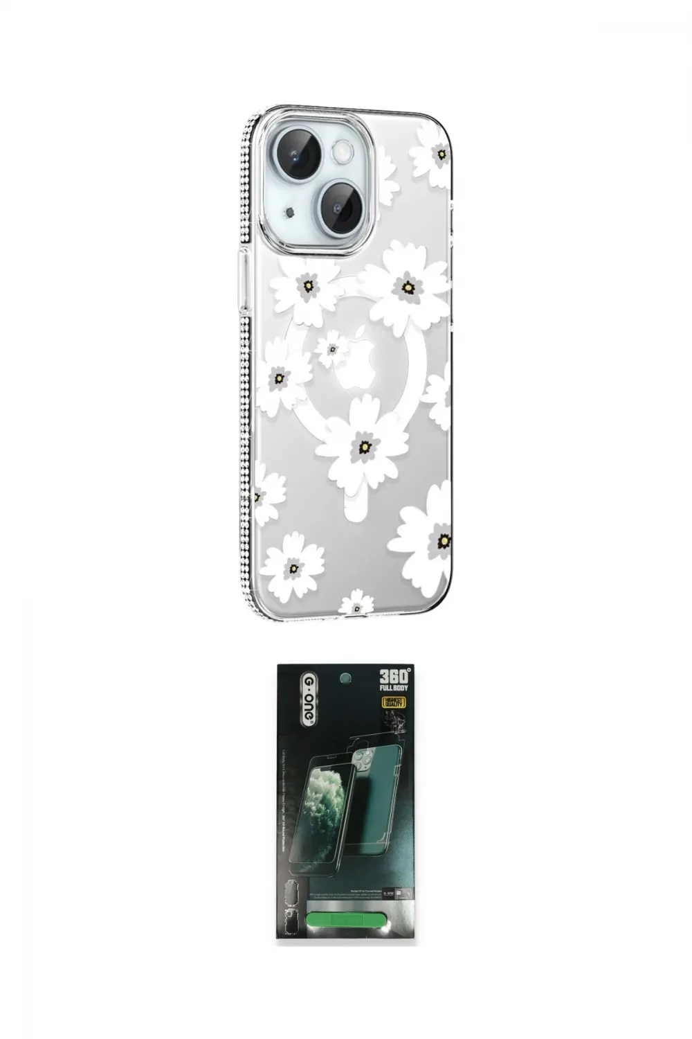 ieg™ iPhone 14 Kılıf Yörünge Işık Prime - Şeffaf 360 Full Body Arka Koruyucu
