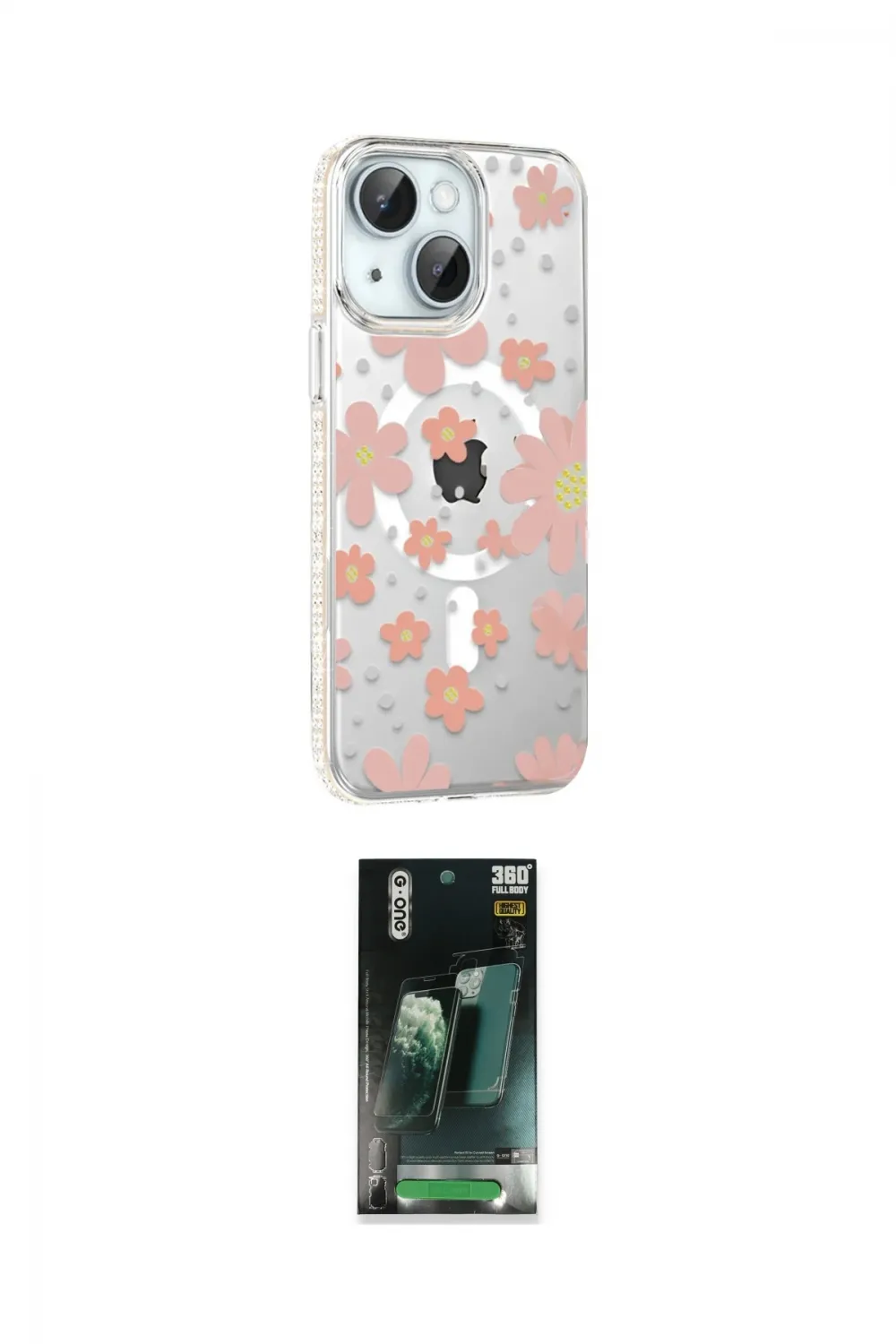 ieg™ iPhone 14 Kılıf Yörünge Işık Prime - Şeffaf 360 Full Body Arka Koruyucu
