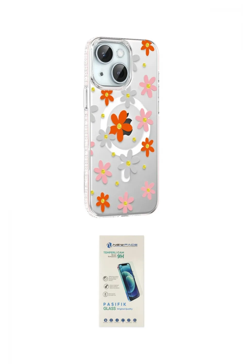ieg™ iPhone 14 Kılıf Yörünge Işık Prime - Şeffaf Pasifik Cam Ekran Koruyucu