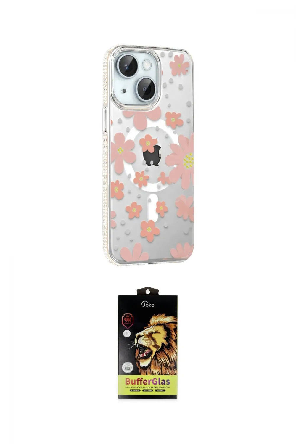ieg™ iPhone 14 Kılıf Yörünge Işık Prime - Siyah Buffer Cam Ekran Koruyucu