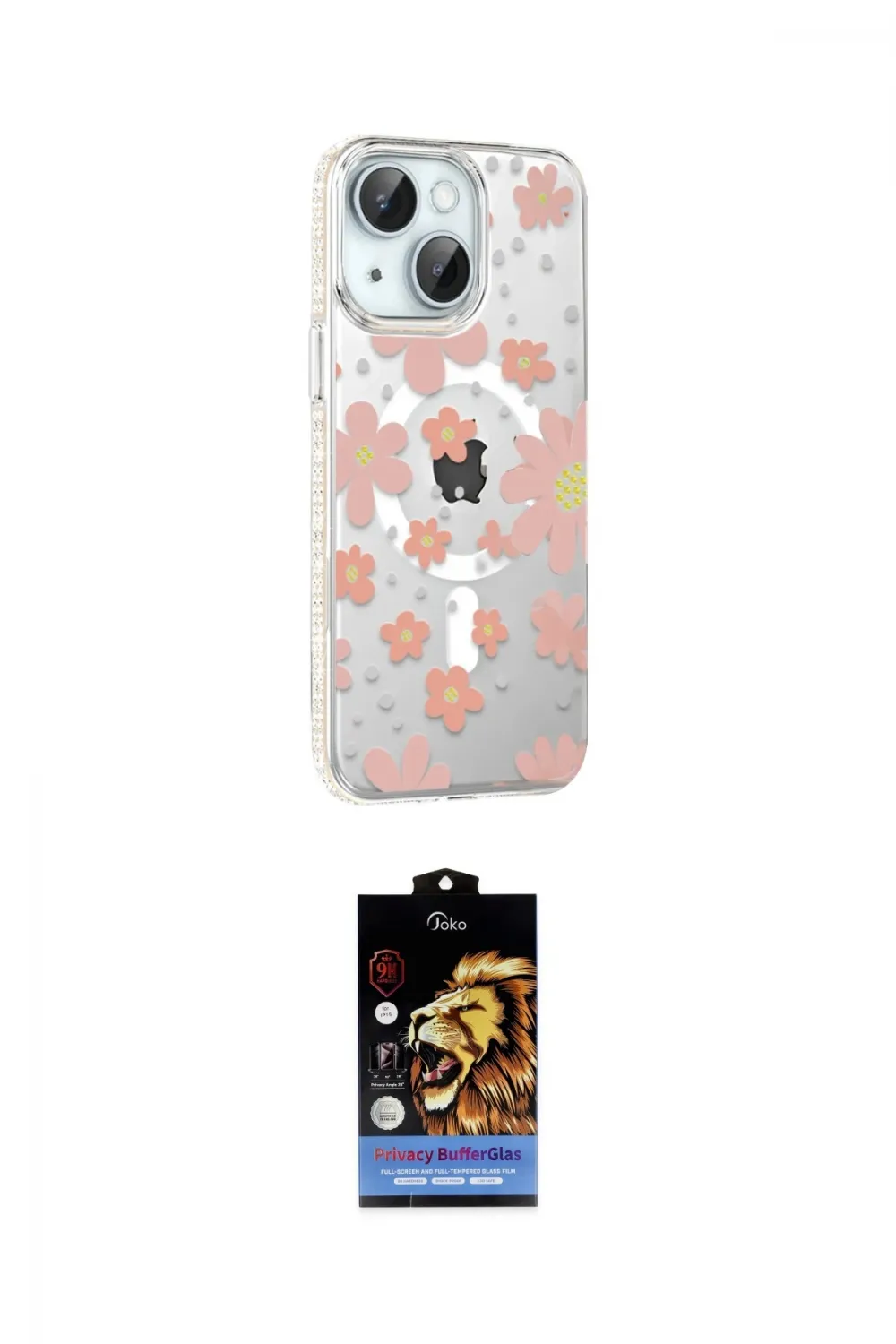 ieg™ iPhone 14 Kılıf Yörünge Işık Prime - Siyah Buffer Hayalet Cam Ekran Koruyucu