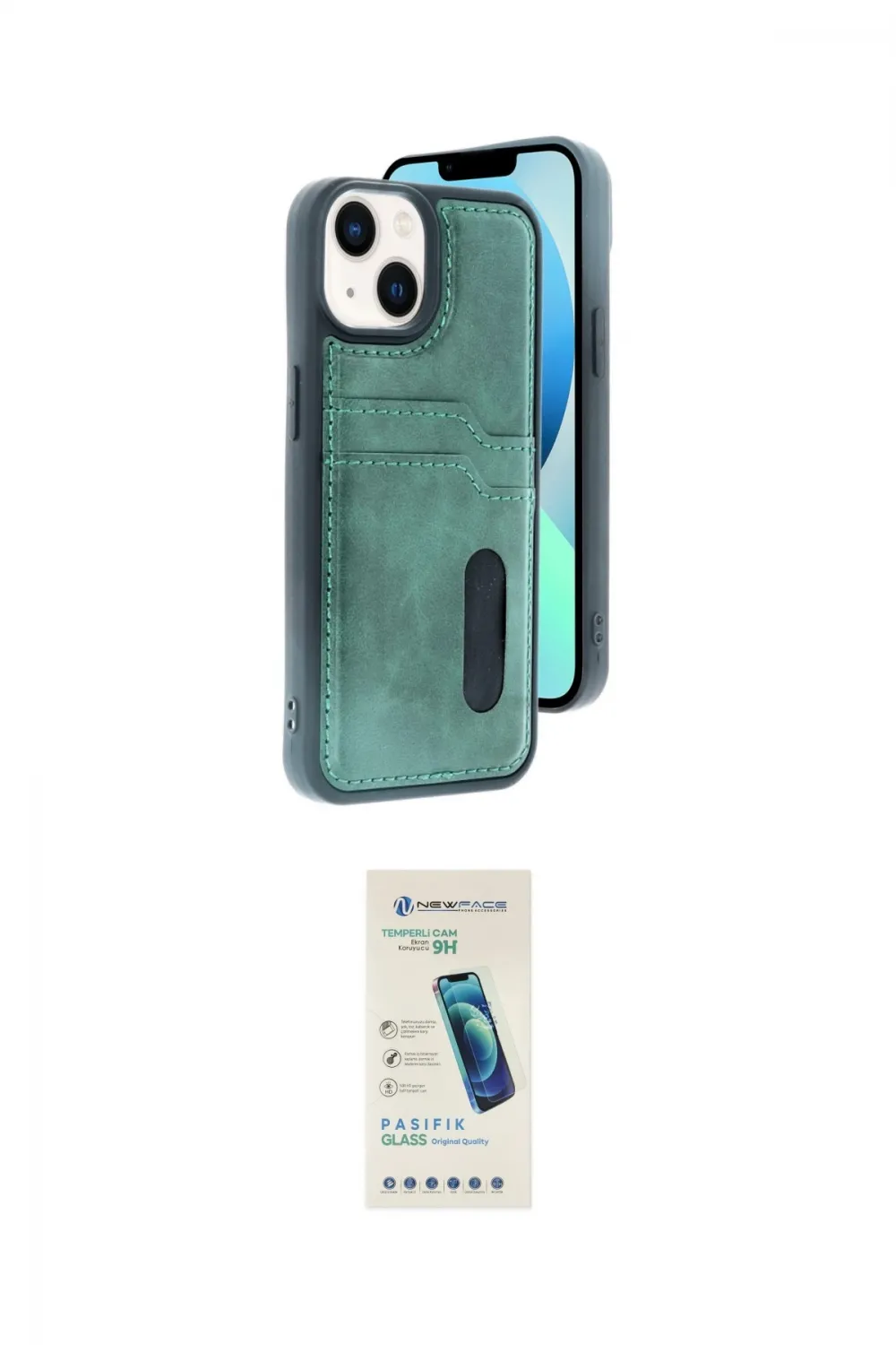 ieg™ iPhone 14 Kılıf Yörünge Işık Serisi - Şeffaf Pasifik Cam Ekran Koruyucu