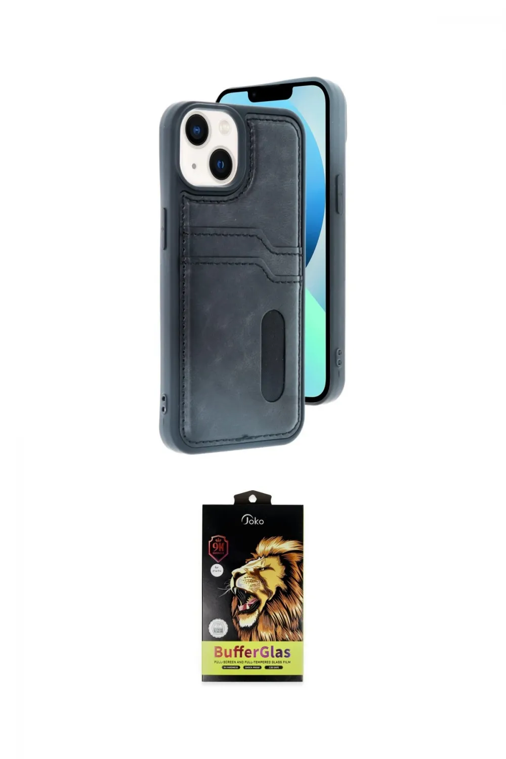 ieg™ iPhone 14 Kılıf Yörünge Işık Serisi - Siyah Buffer Cam Ekran Koruyucu
