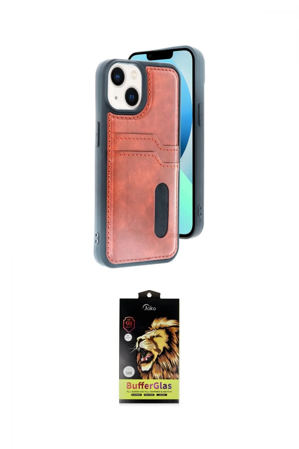 ieg™ iPhone 14 Kılıf Yörünge Işık Serisi - Siyah Buffer Cam Ekran Koruyucu