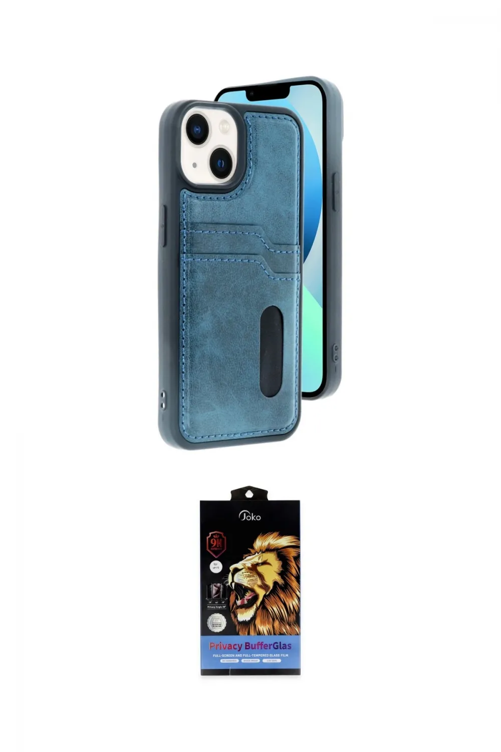 ieg™ iPhone 14 Kılıf Yörünge Işık Serisi - Siyah Buffer Hayalet Cam Ekran Koruyucu