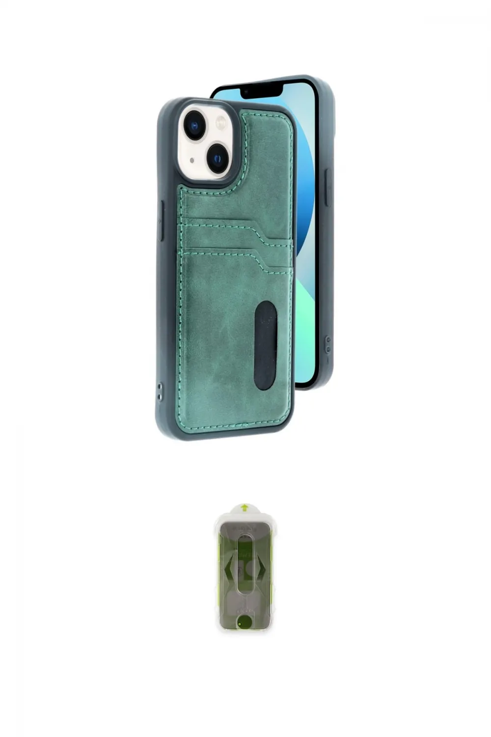 ieg™ iPhone 14 Kılıf Yörünge Işık Serisi - Siyah Joko Magic 5D Hayalet Cam