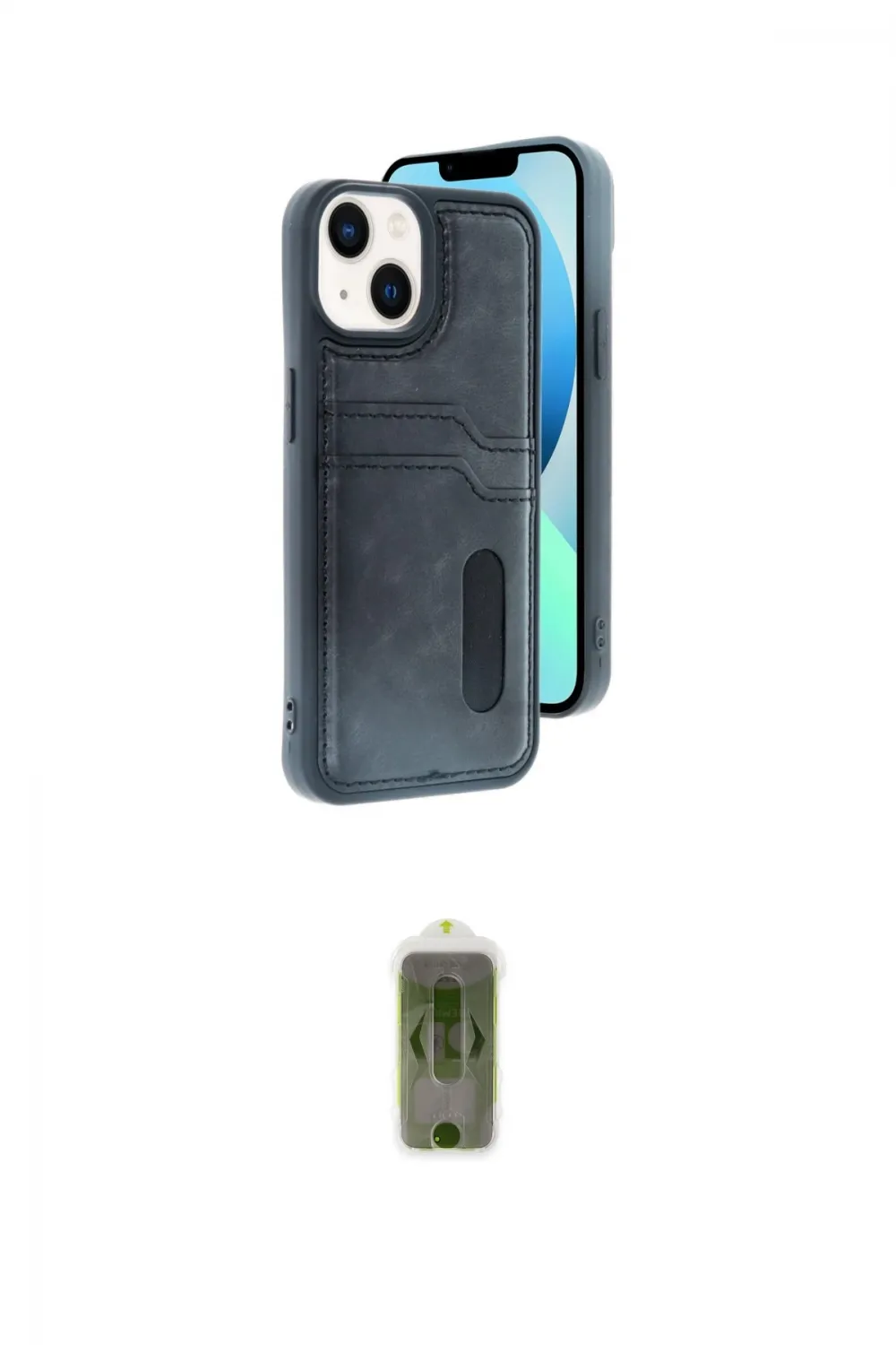 ieg™ iPhone 14 Kılıf Yörünge Işık Serisi - Siyah Joko Magic 5D Hayalet Cam