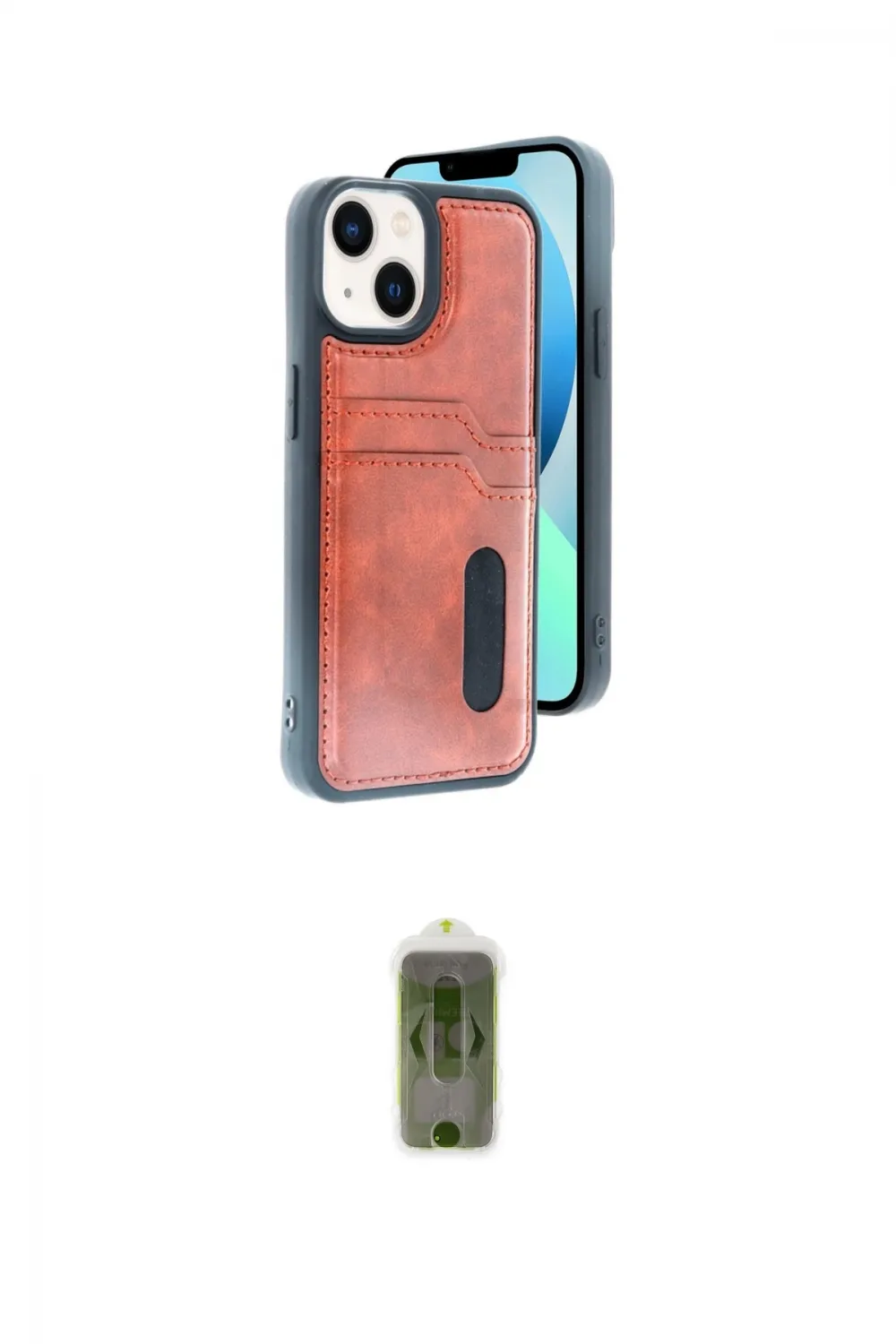 ieg™ iPhone 14 Kılıf Yörünge Işık Serisi - Siyah Joko Magic 5D Hayalet Cam