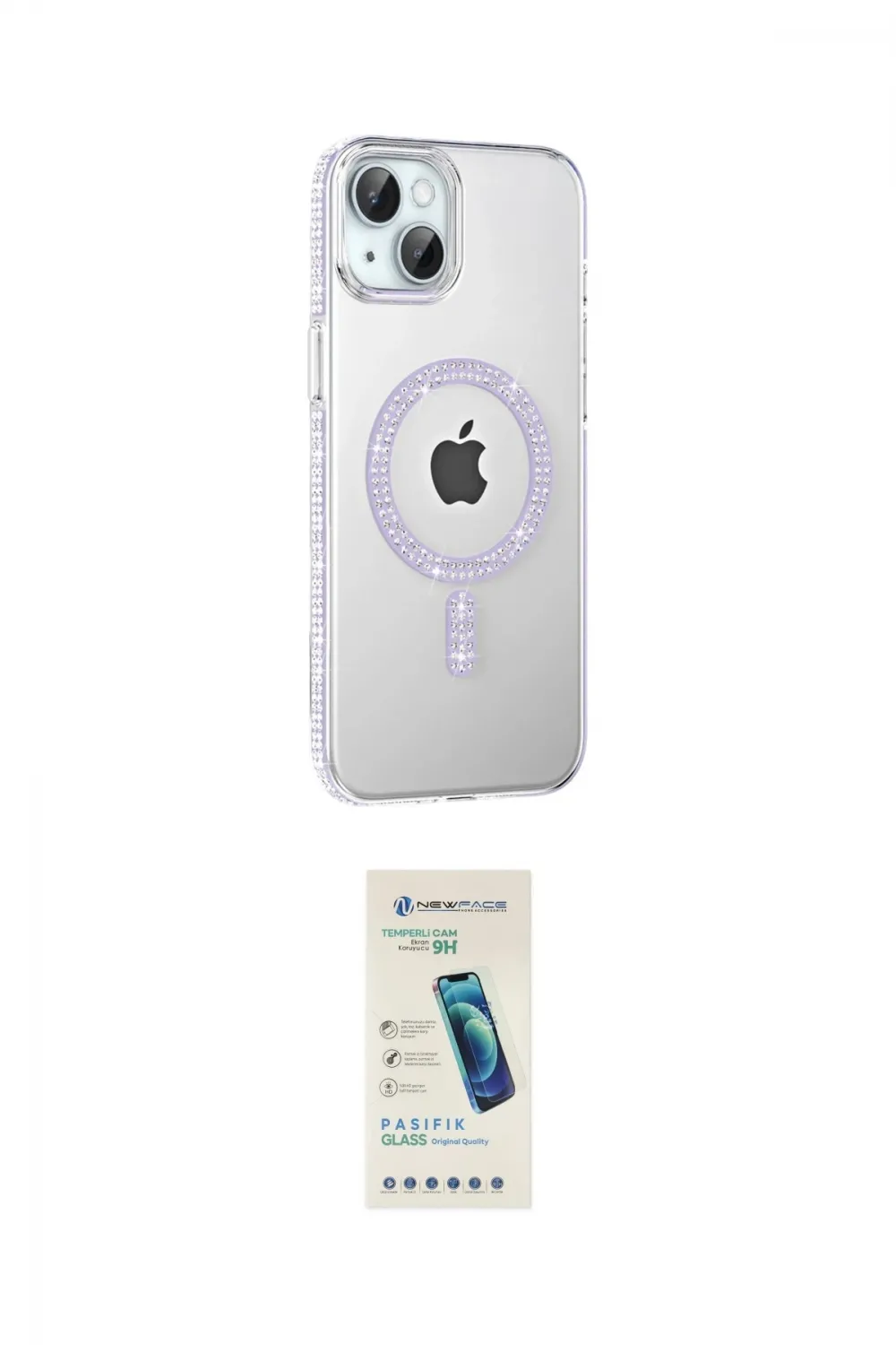 ieg™ iPhone 14 Kılıf Yörünge Koleksiyonu - Şeffaf Pasifik Cam Ekran Koruyucu