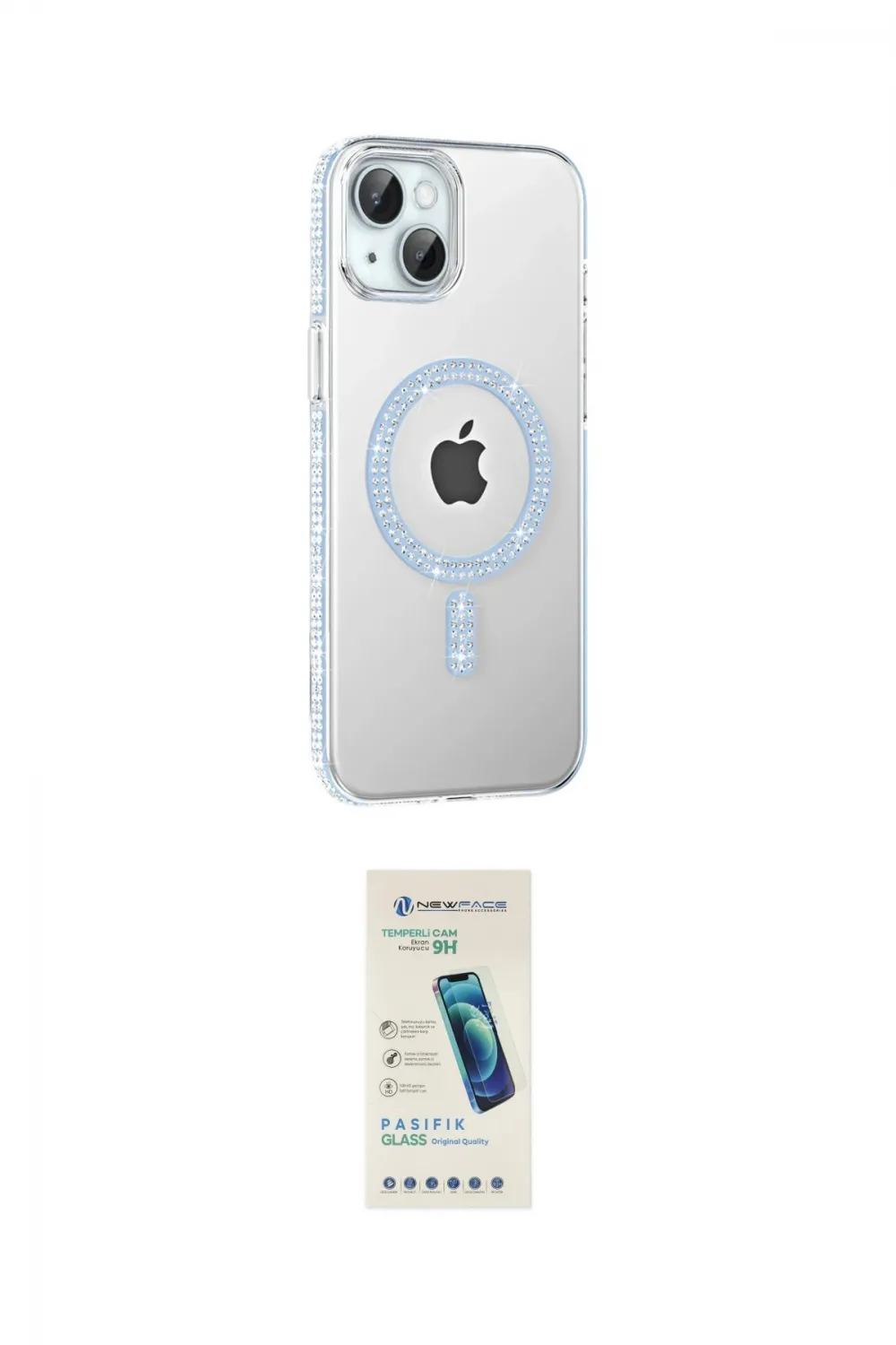 ieg™ iPhone 14 Kılıf Yörünge Koleksiyonu - Şeffaf Pasifik Cam Ekran Koruyucu