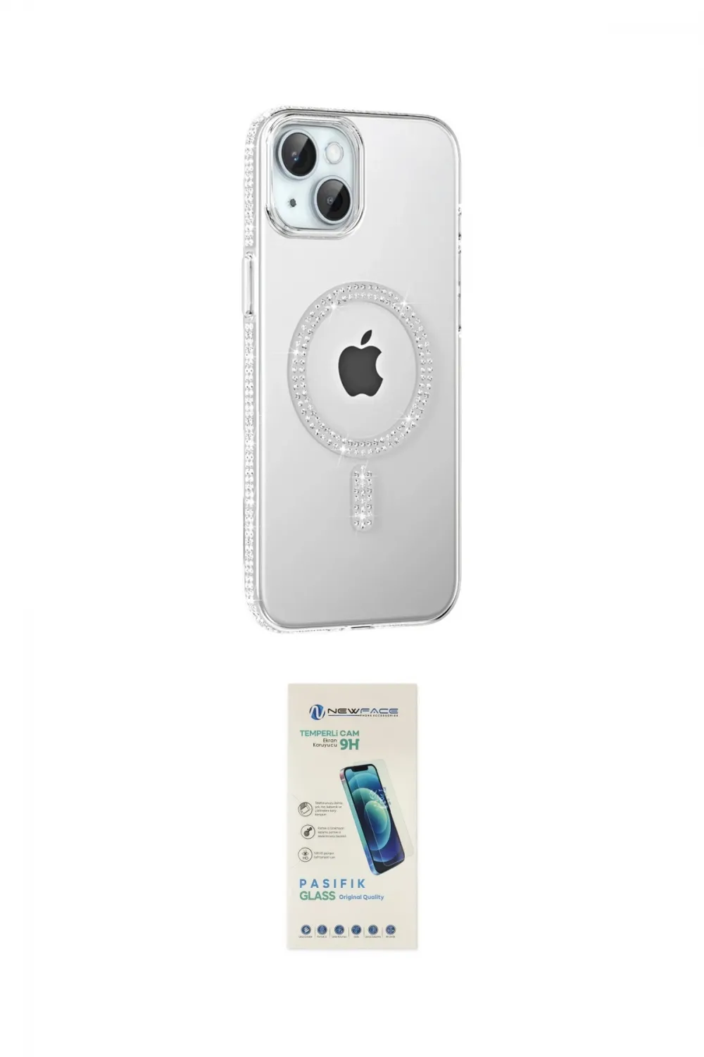 ieg™ iPhone 14 Kılıf Yörünge Koleksiyonu - Şeffaf Pasifik Cam Ekran Koruyucu