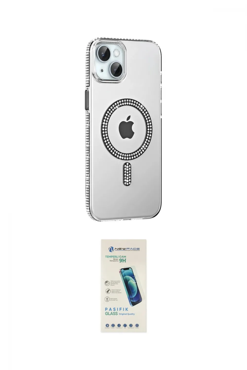 ieg™ iPhone 14 Kılıf Yörünge Koleksiyonu - Şeffaf Pasifik Cam Ekran Koruyucu