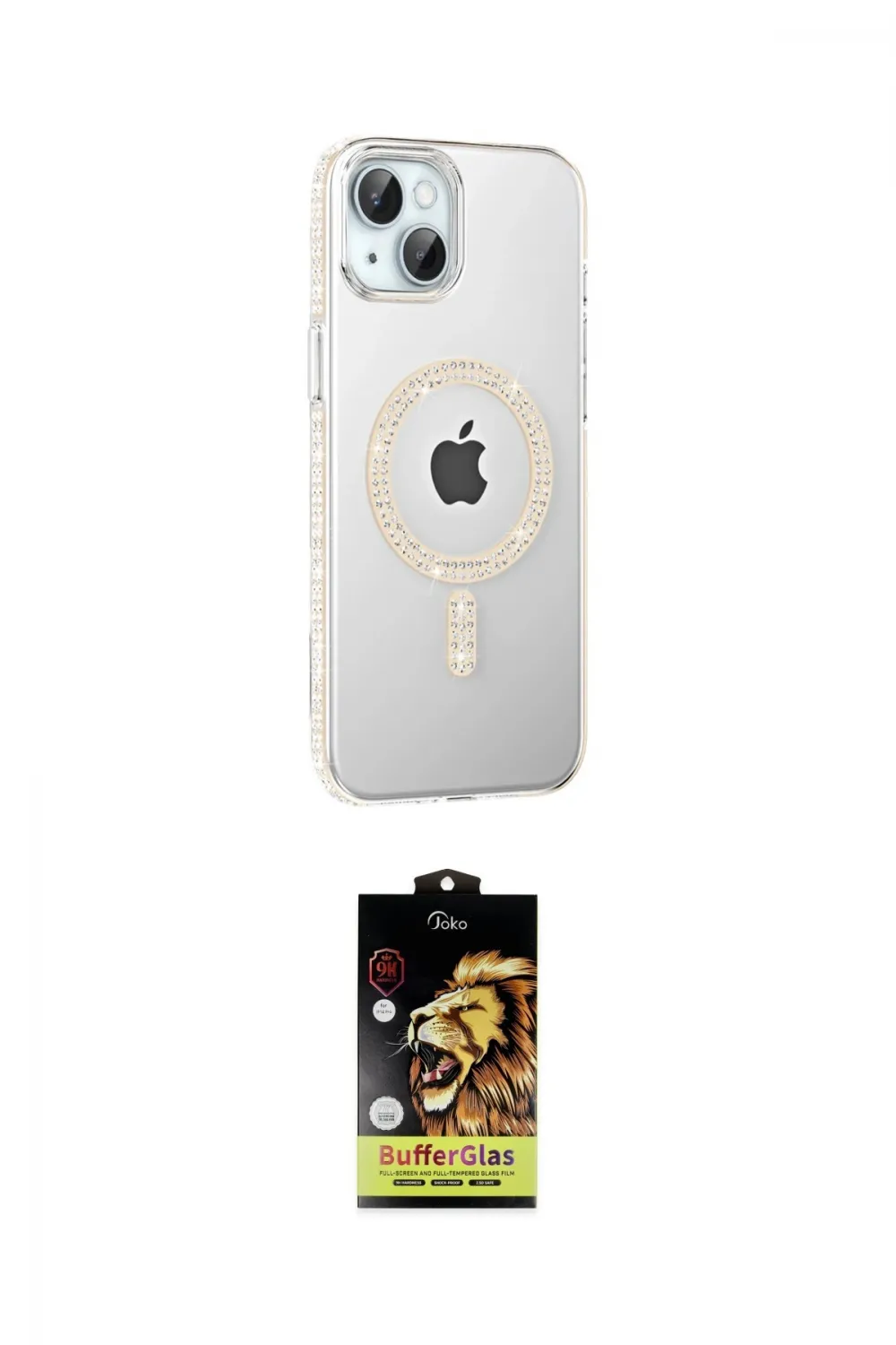 ieg™ iPhone 14 Kılıf Yörünge Koleksiyonu - Siyah Buffer Cam Ekran Koruyucu
