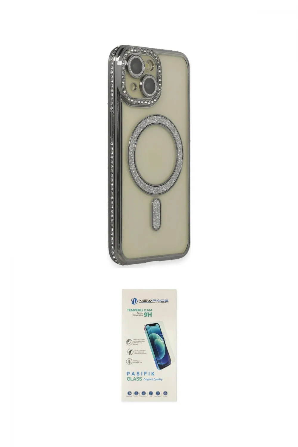 ieg™ iPhone 14 Kılıf Zirve Doku Prime - Şeffaf Pasifik Cam Ekran Koruyucu