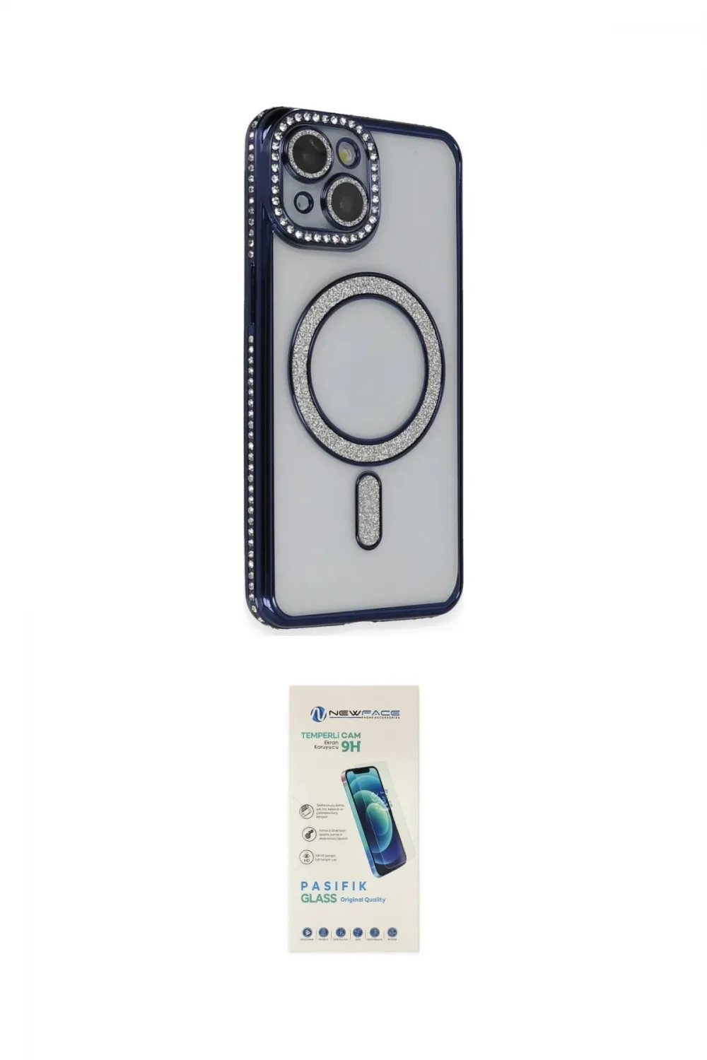 ieg™ iPhone 14 Kılıf Zirve Doku Prime - Şeffaf Pasifik Cam Ekran Koruyucu