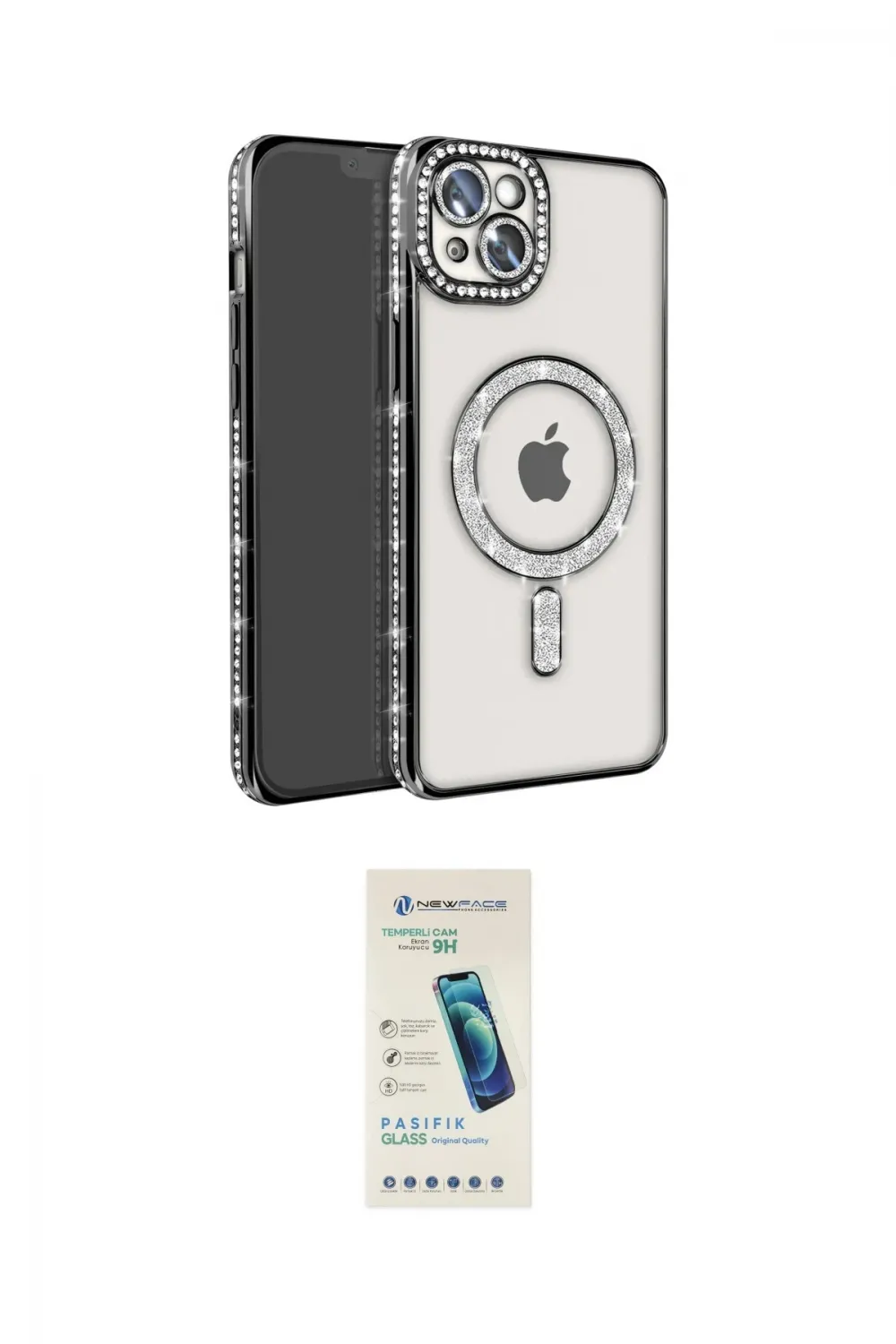 ieg™ iPhone 14 Kılıf Zirve Doku Prime - Şeffaf Pasifik Cam Ekran Koruyucu