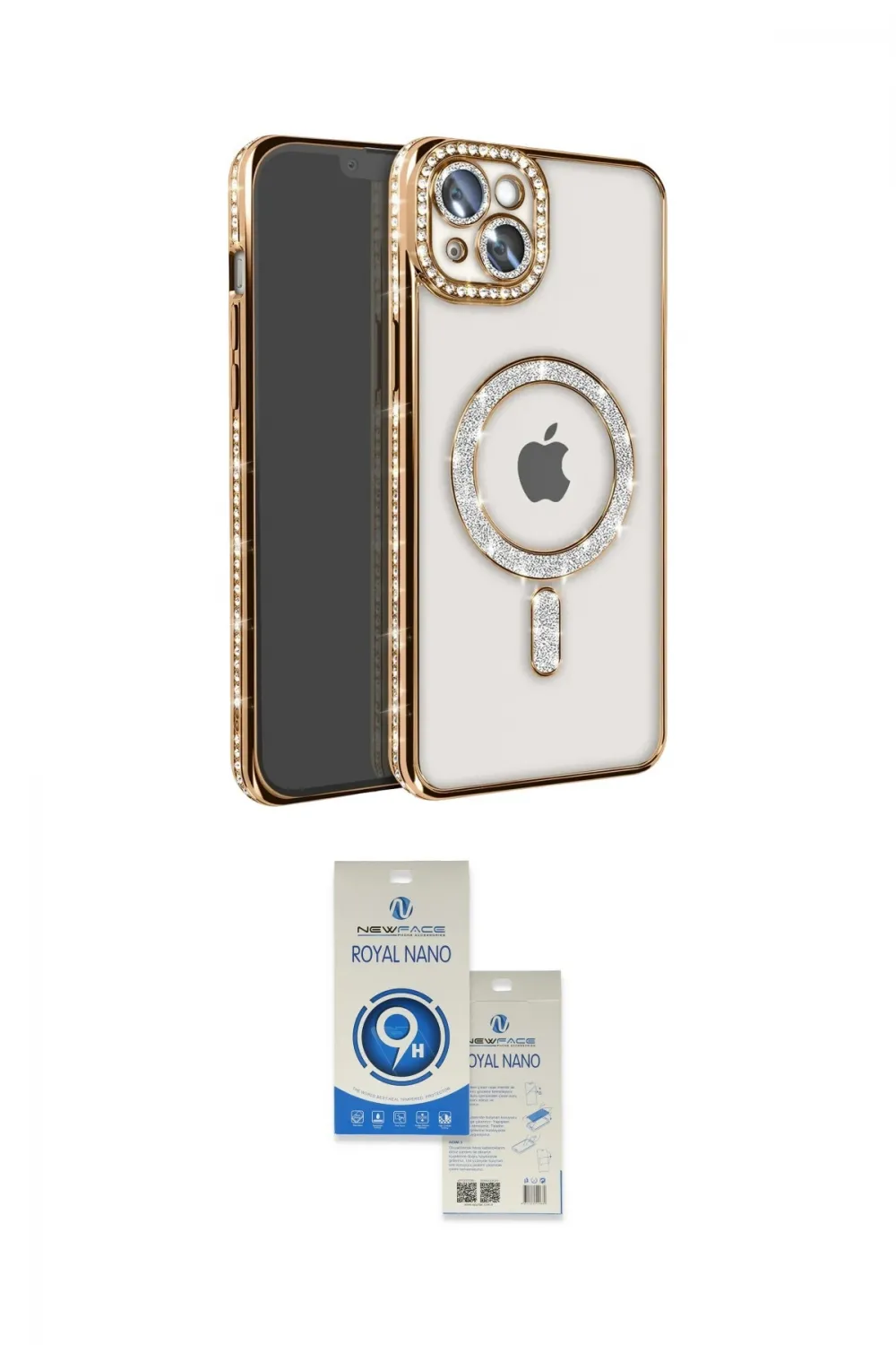 ieg™ iPhone 14 Kılıf Zirve Doku Prime - Şeffaf Royal Nano Ekran Koruyucu