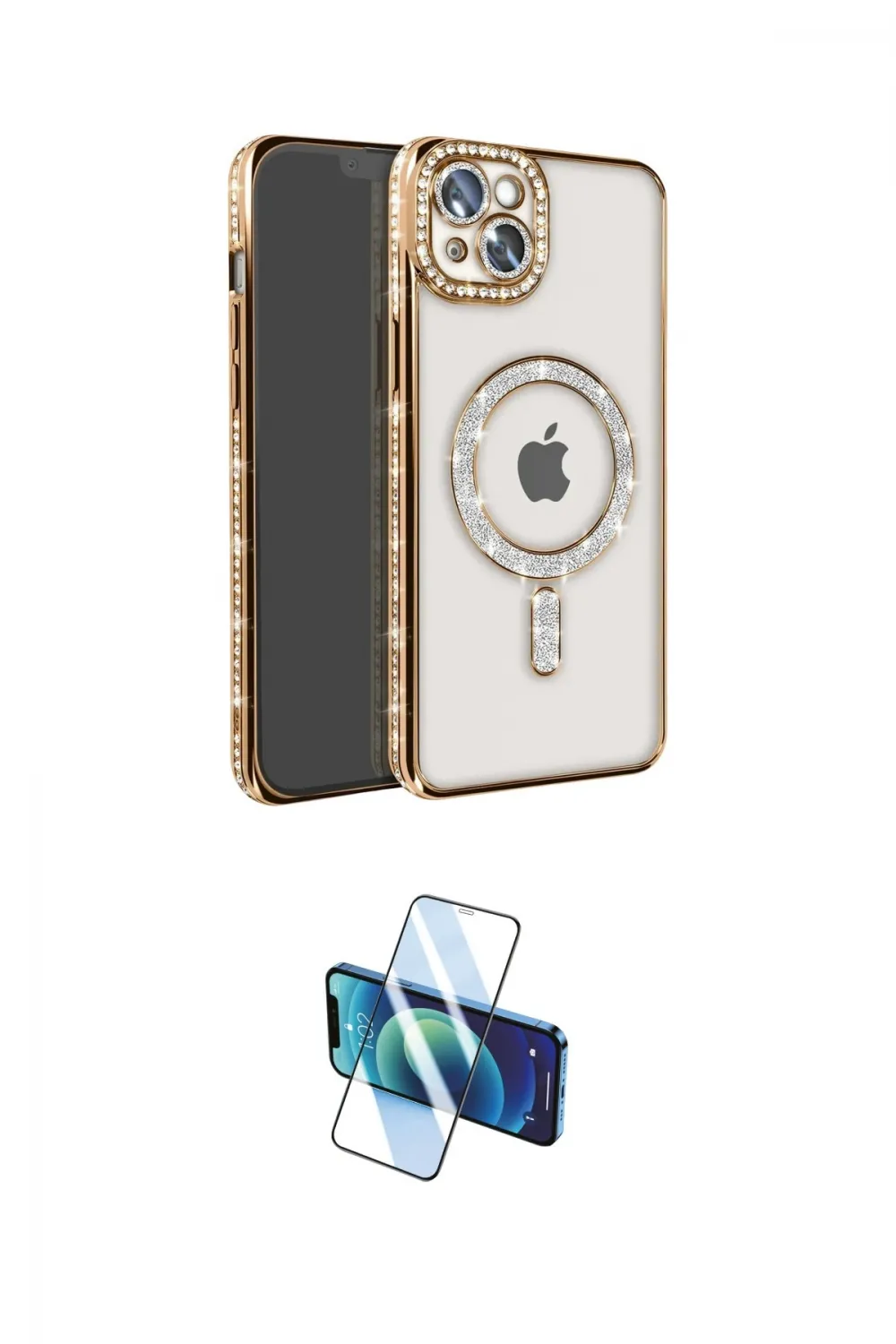 ieg™ iPhone 14 Kılıf Zirve Doku Prime - Siyah 3D Antistatik Cam Ekran Koruyucu