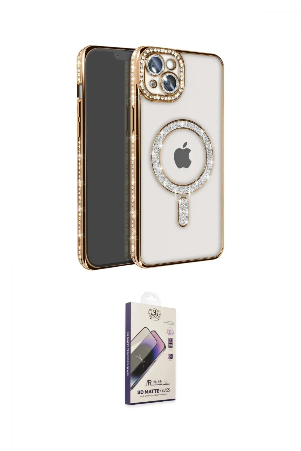 ieg™ iPhone 14 Kılıf Zirve Doku Prime - Siyah Bilvis 3D Mat Cam Ekran Koruyucu