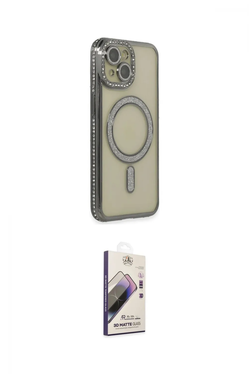 ieg™ iPhone 14 Kılıf Zirve Doku Prime - Siyah Bilvis 3D Mat Cam Ekran Koruyucu
