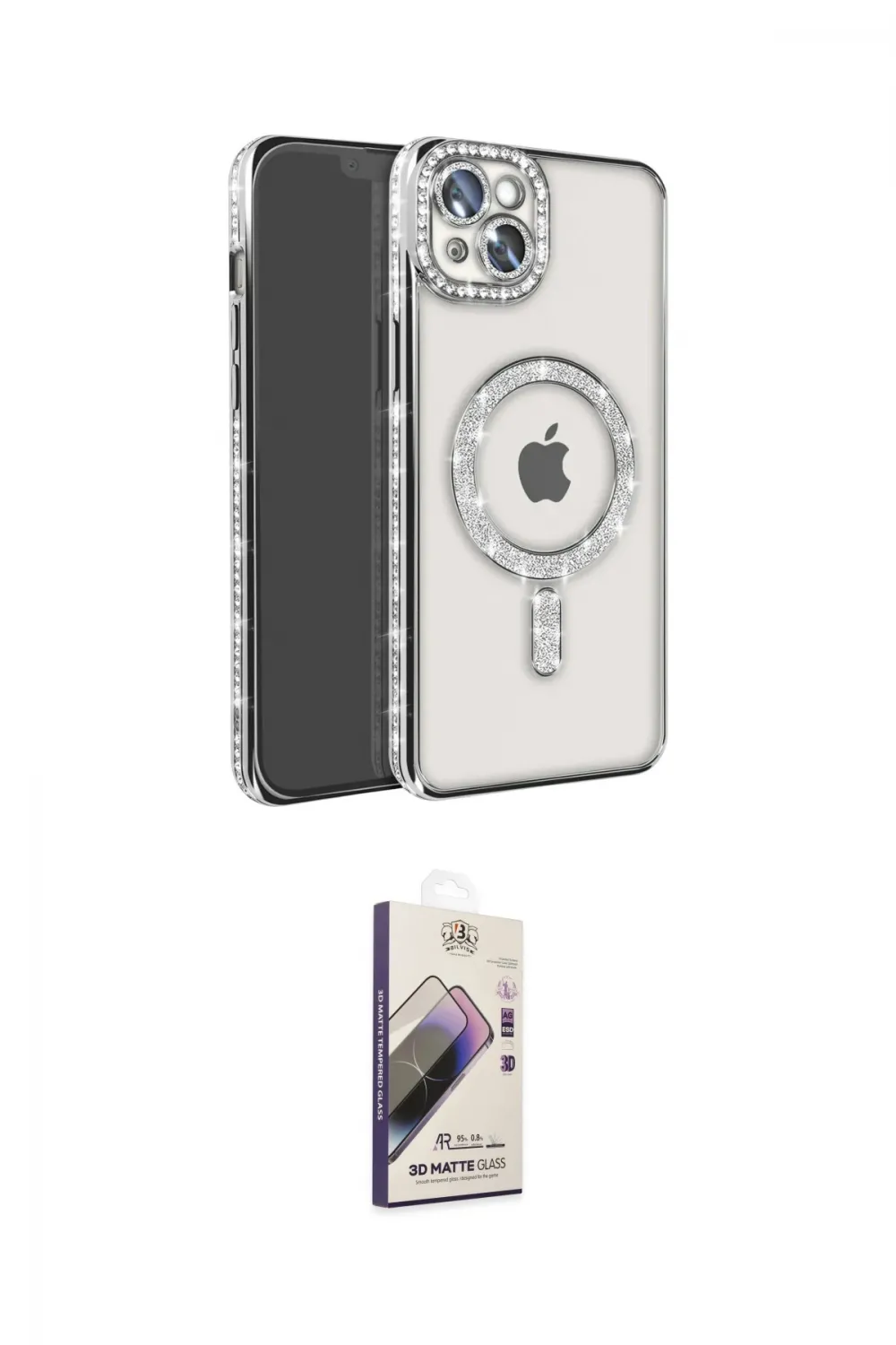 ieg™ iPhone 14 Kılıf Zirve Doku Prime - Siyah Bilvis 3D Mat Cam Ekran Koruyucu