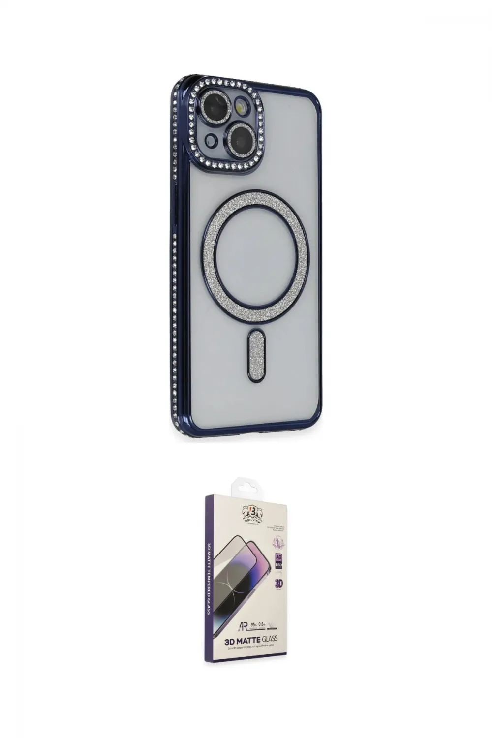 ieg™ iPhone 14 Kılıf Zirve Doku Prime - Siyah Bilvis 3D Mat Cam Ekran Koruyucu