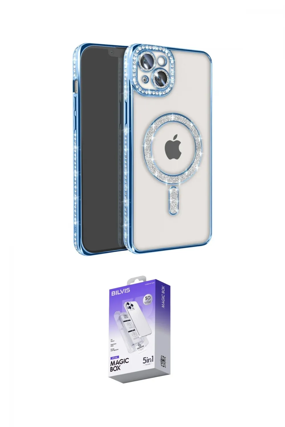 ieg™ iPhone 14 Kılıf Zirve Doku Prime - Siyah Bilvis 5in1 3D Magic Cam Ekran Koruyucu