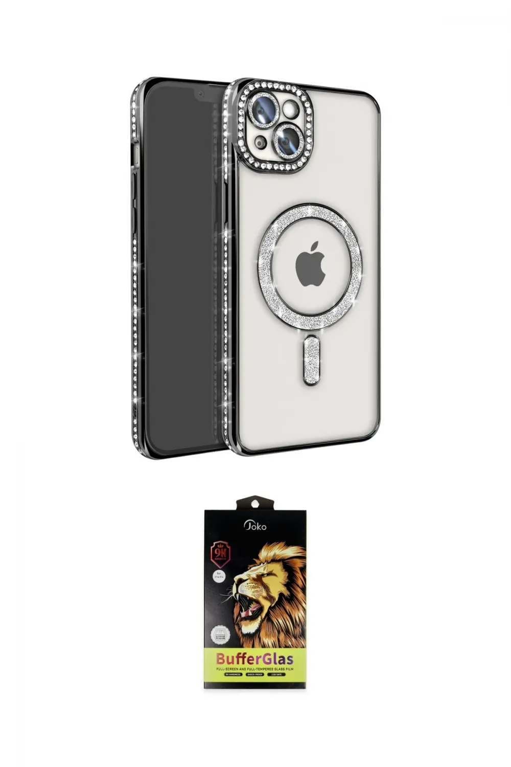 ieg™ iPhone 14 Kılıf Zirve Doku Prime - Siyah Buffer Cam Ekran Koruyucu