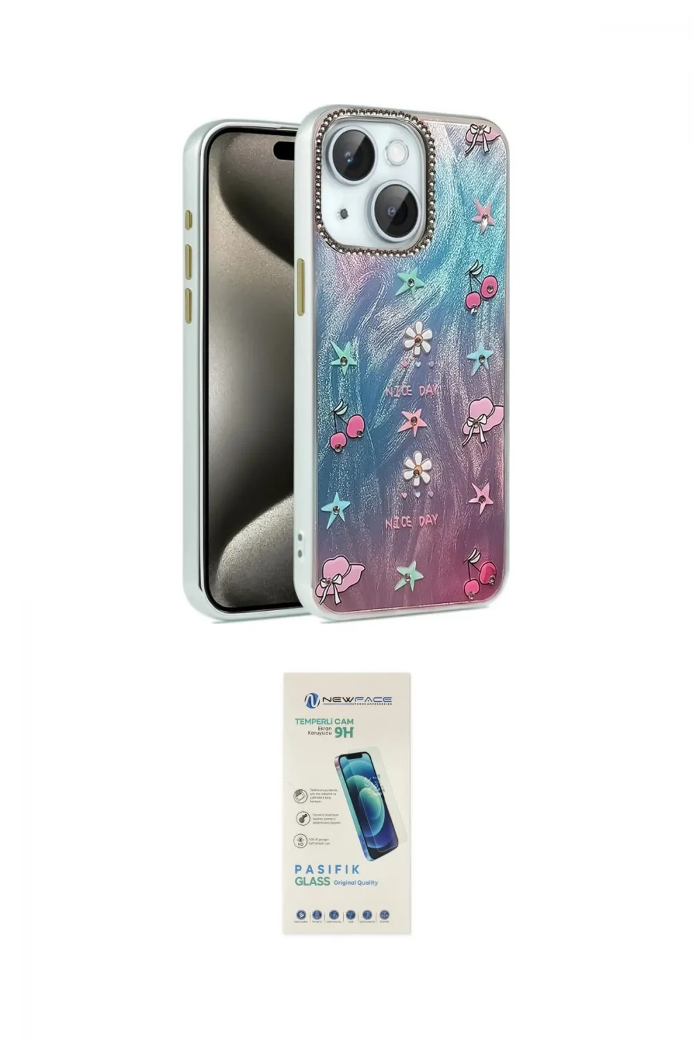 ieg™ iPhone 14 Kılıf Zirve Modern Prime - Şeffaf Pasifik Cam Ekran Koruyucu