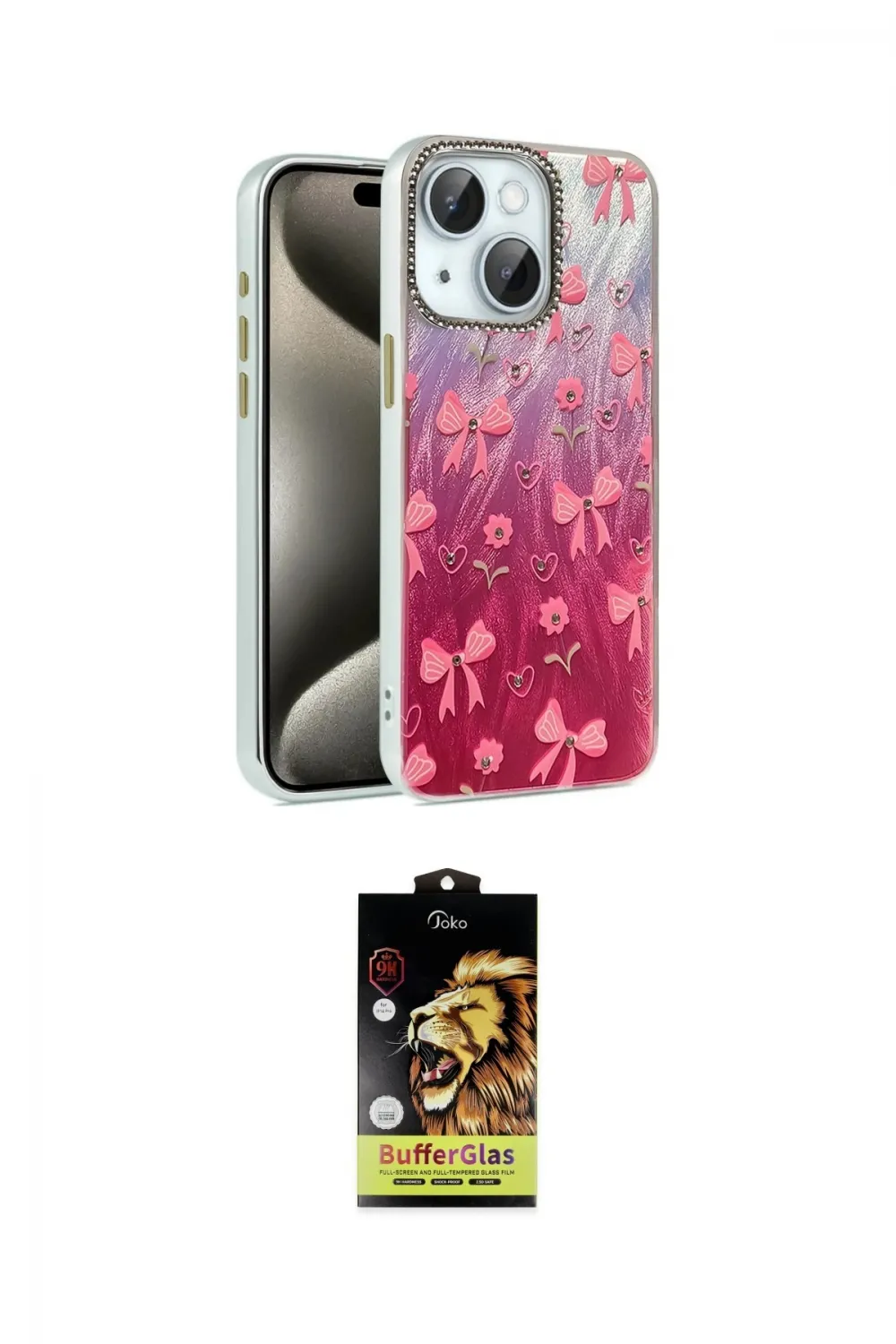 ieg™ iPhone 14 Kılıf Zirve Modern Prime - Siyah Buffer Cam Ekran Koruyucu