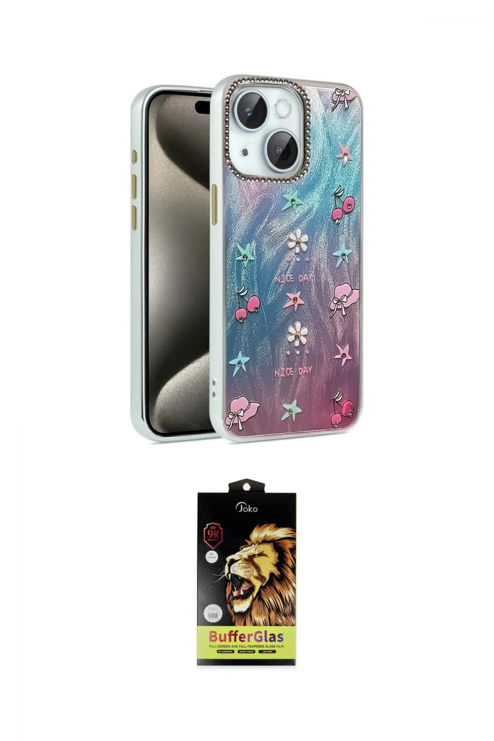 ieg™ iPhone 14 Kılıf Zirve Modern Prime - Siyah Buffer Cam Ekran Koruyucu
