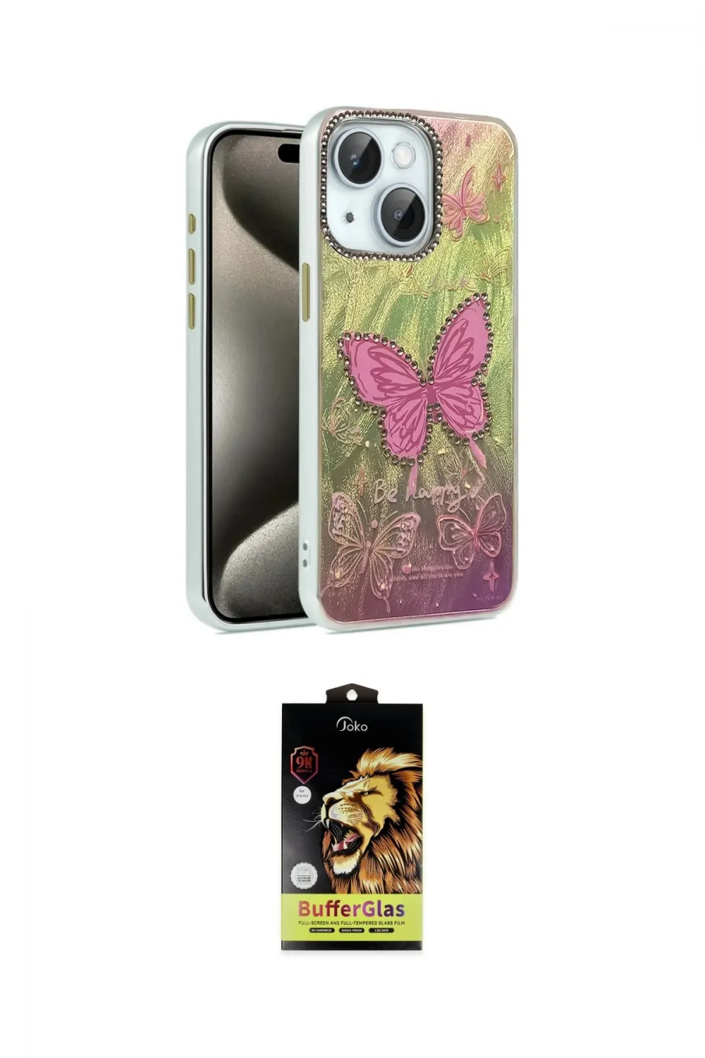 ieg™ iPhone 14 Kılıf Zirve Modern Prime - Siyah Buffer Cam Ekran Koruyucu