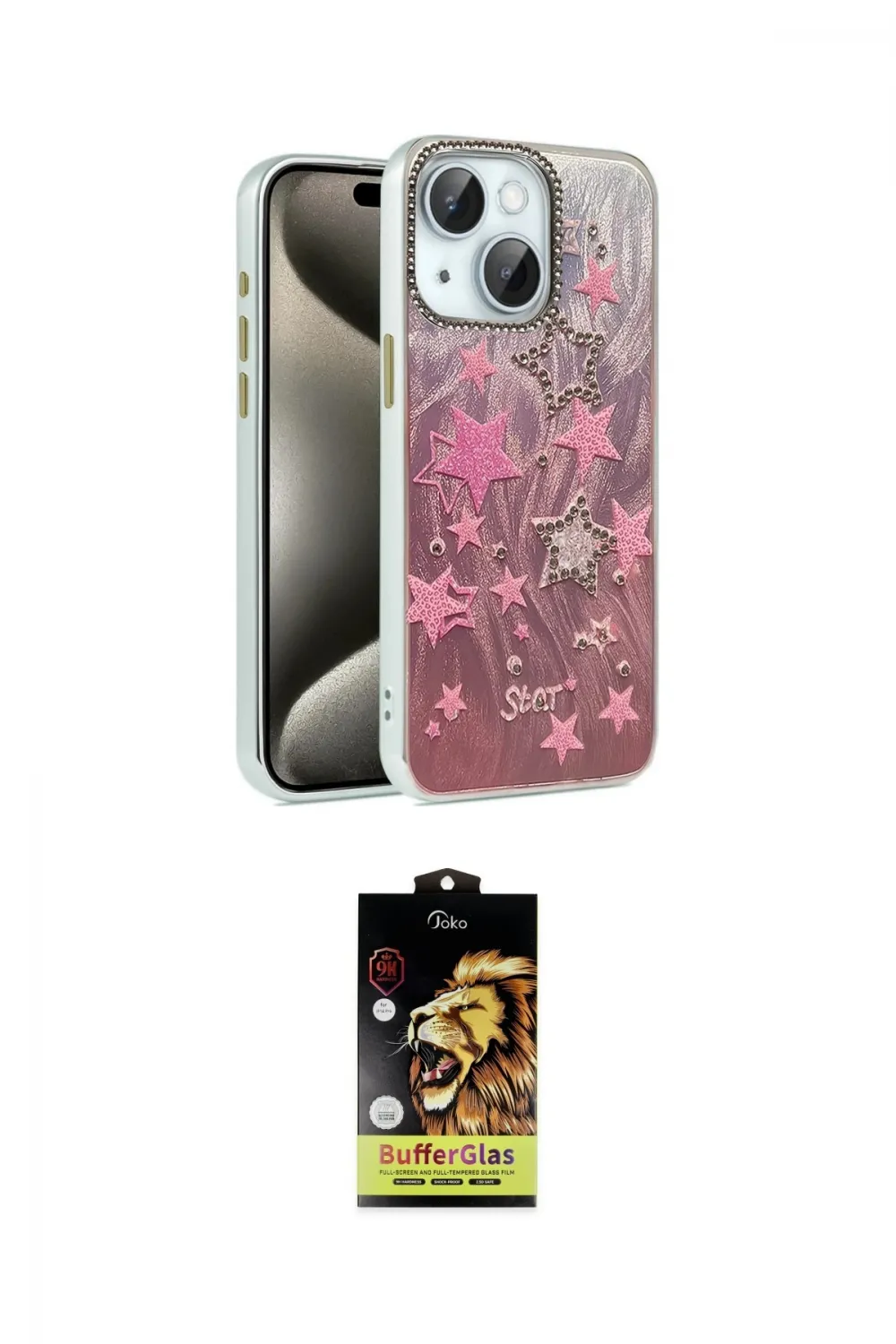 ieg™ iPhone 14 Kılıf Zirve Modern Prime - Siyah Buffer Cam Ekran Koruyucu