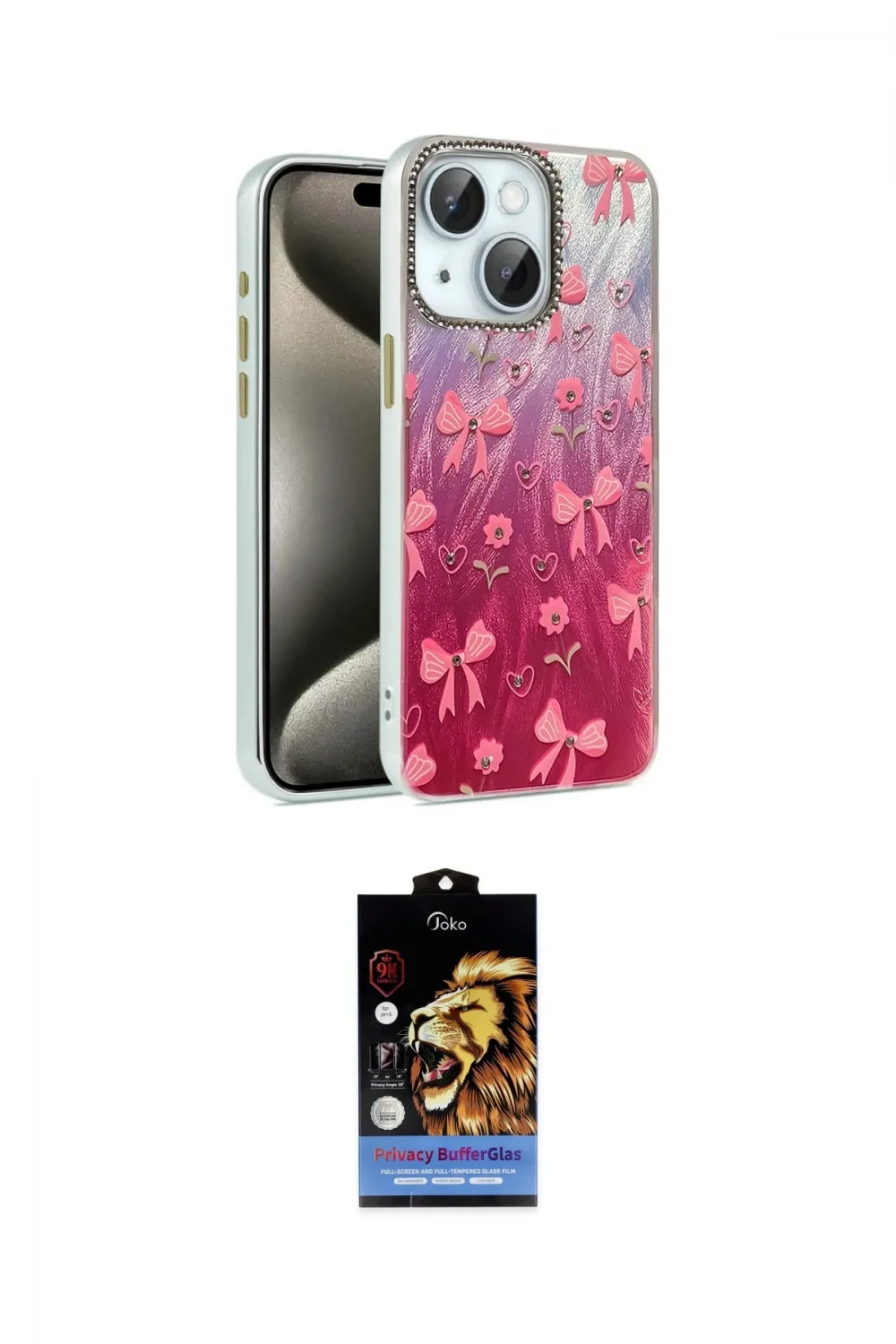 ieg™ iPhone 14 Kılıf Zirve Modern Prime - Siyah Buffer Hayalet Cam Ekran Koruyucu