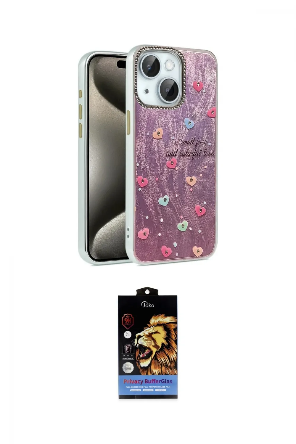ieg™ iPhone 14 Kılıf Zirve Modern Prime - Siyah Buffer Hayalet Cam Ekran Koruyucu