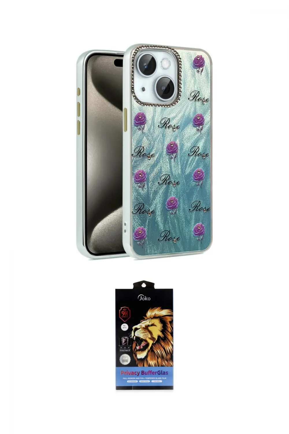ieg™ iPhone 14 Kılıf Zirve Modern Prime - Siyah Buffer Hayalet Cam Ekran Koruyucu