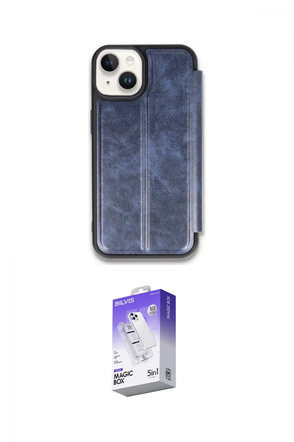 ieg™ iPhone 14 Kılıf Zirve Yansıma Serisi - Siyah Bilvis 5in1 3D Magic Cam Ekran Koruyucu