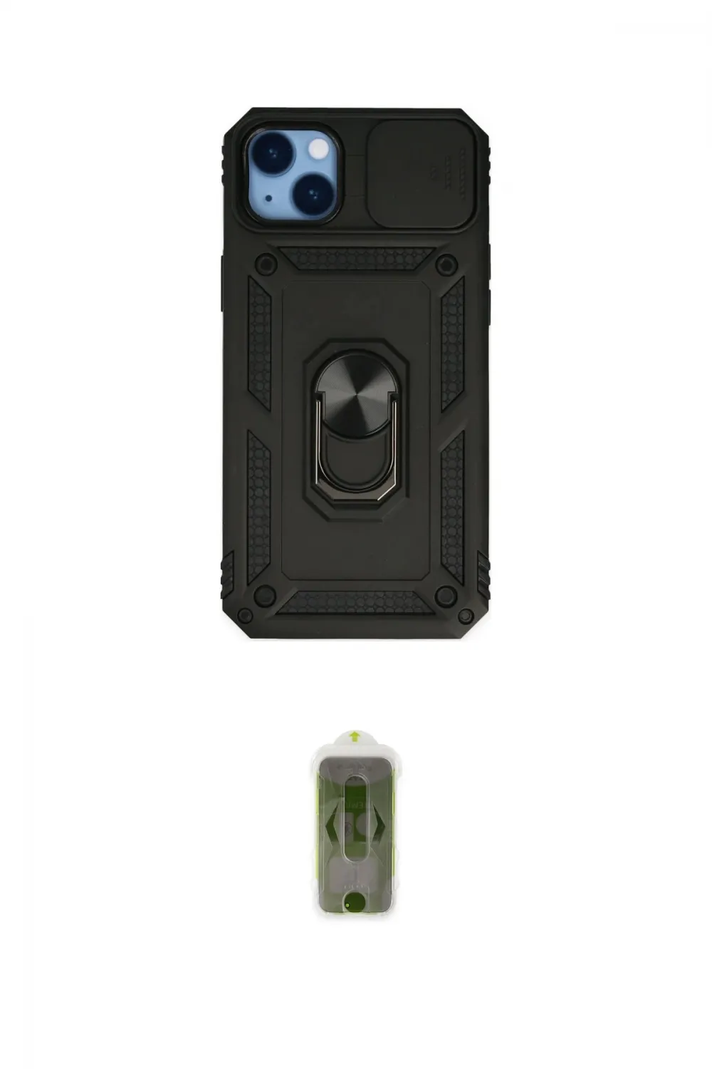 ieg™ iPhone 14 Plus Kılıf Ahenk Klasik - Siyah Joko Magic 5D Hayalet Cam