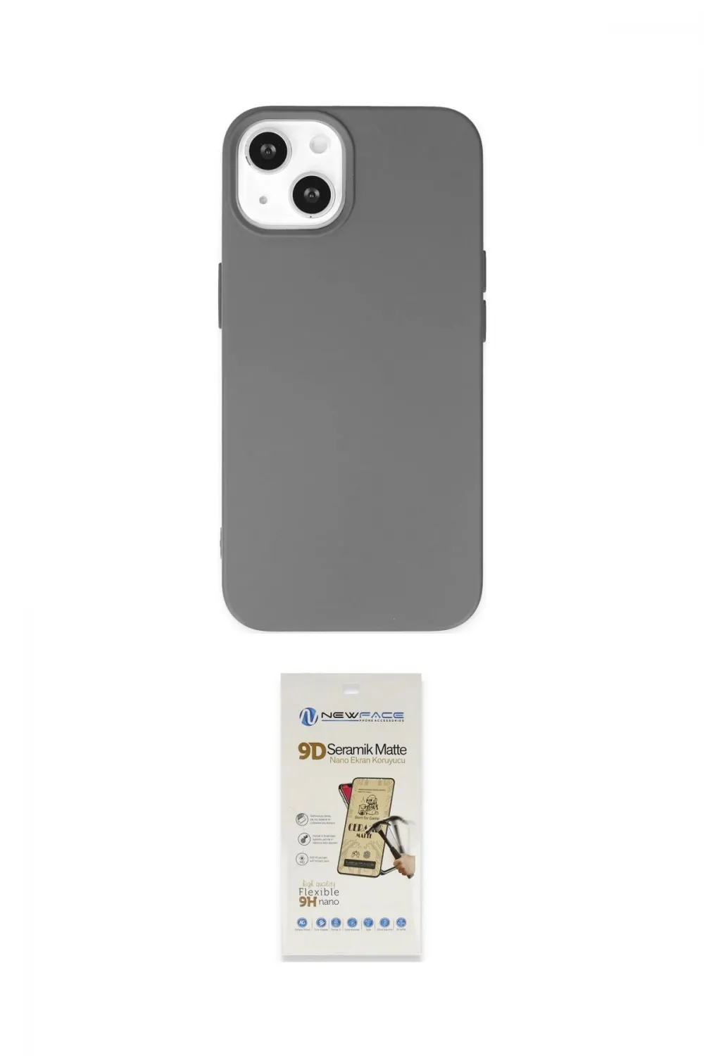 ieg™ iPhone 14 Plus Kılıf Ahenk Serisi - Siyah Mat Seramik Nano Ekran Koruyucu