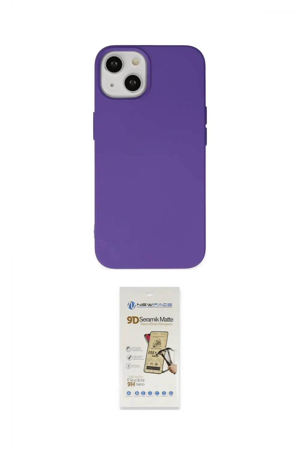 ieg™ iPhone 14 Plus Kılıf Ahenk Serisi - Siyah Mat Seramik Nano Ekran Koruyucu