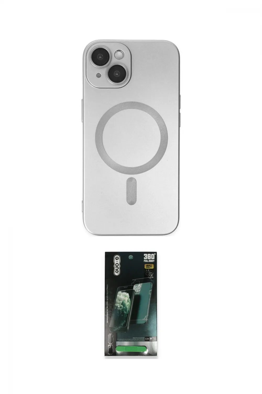 ieg™ iPhone 14 Plus Kılıf Akış Minimal Özel Seri - Siyah 360 Mat Full Body Arka Koruyucu