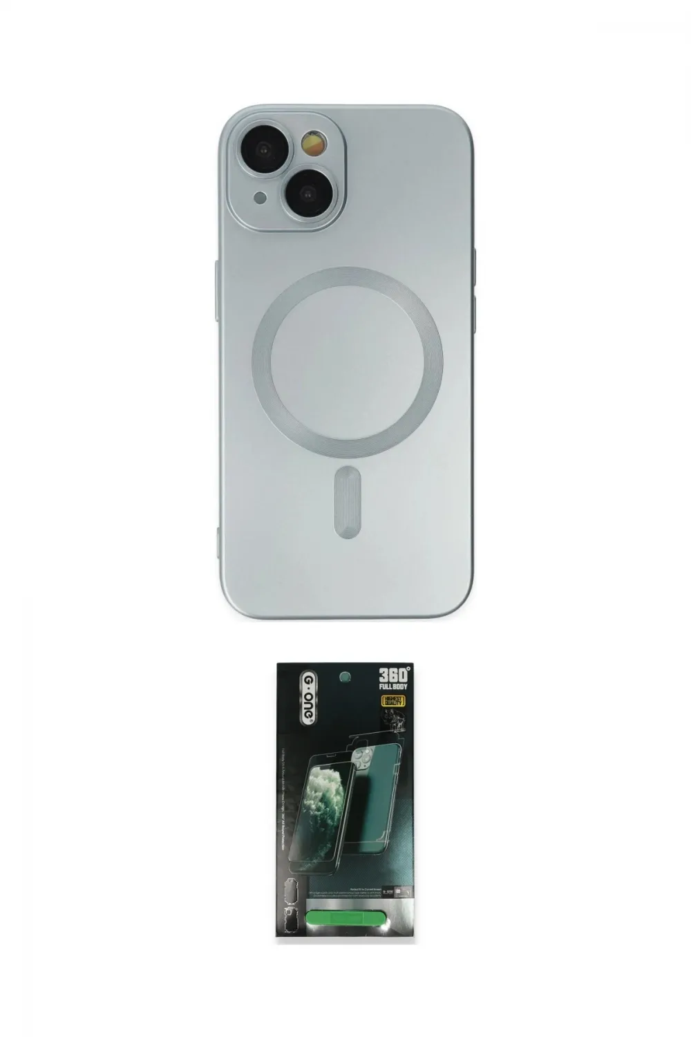ieg™ iPhone 14 Plus Kılıf Akış Minimal Özel Seri - Siyah 360 Mat Full Body Arka Koruyucu