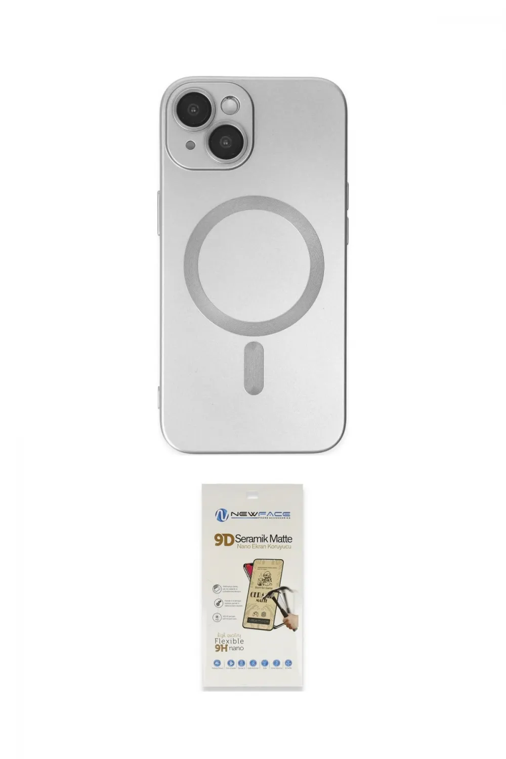 ieg™ iPhone 14 Plus Kılıf Akış Minimal Özel Seri - Siyah Mat Seramik Nano Ekran Koruyucu