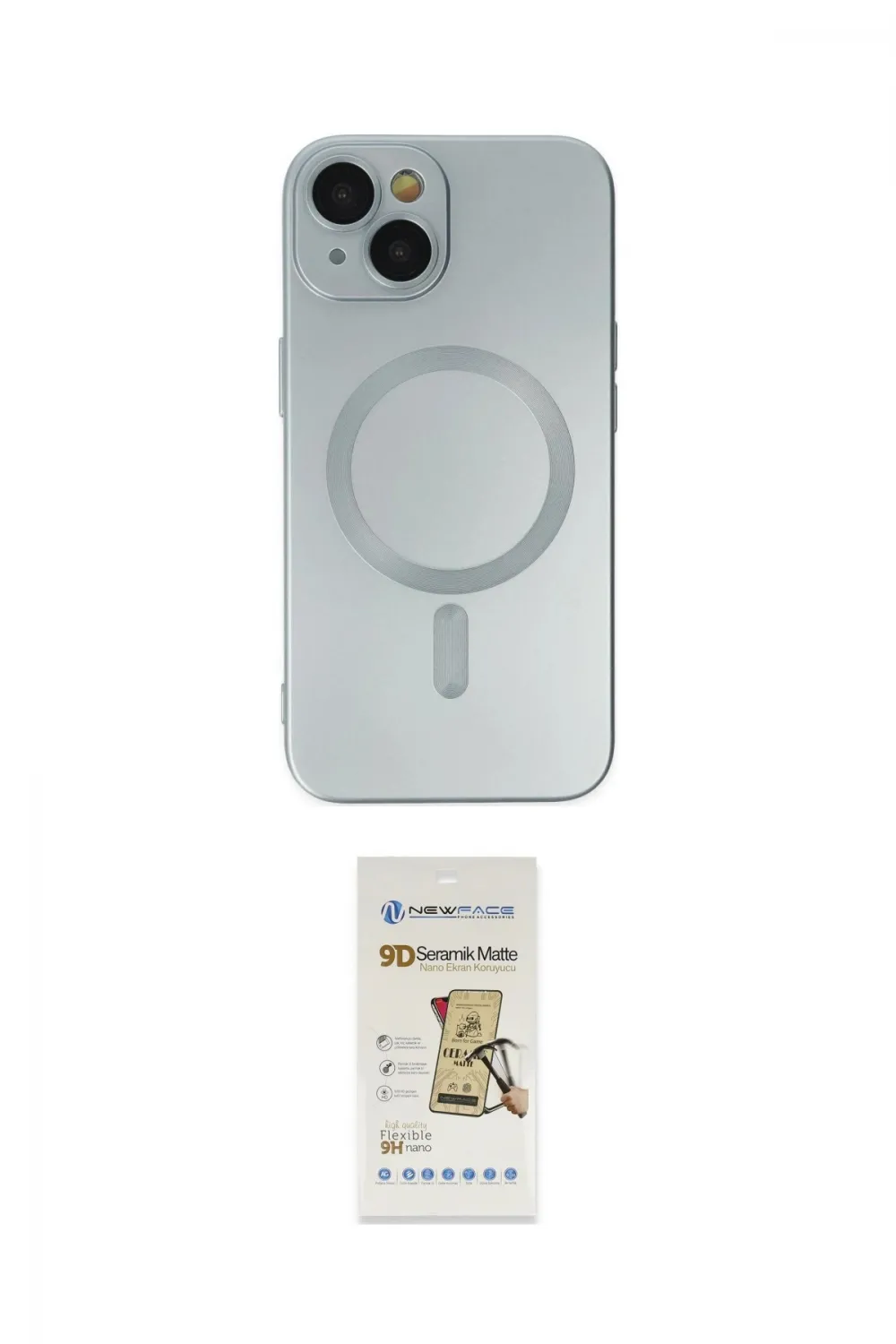 ieg™ iPhone 14 Plus Kılıf Akış Minimal Özel Seri - Siyah Mat Seramik Nano Ekran Koruyucu