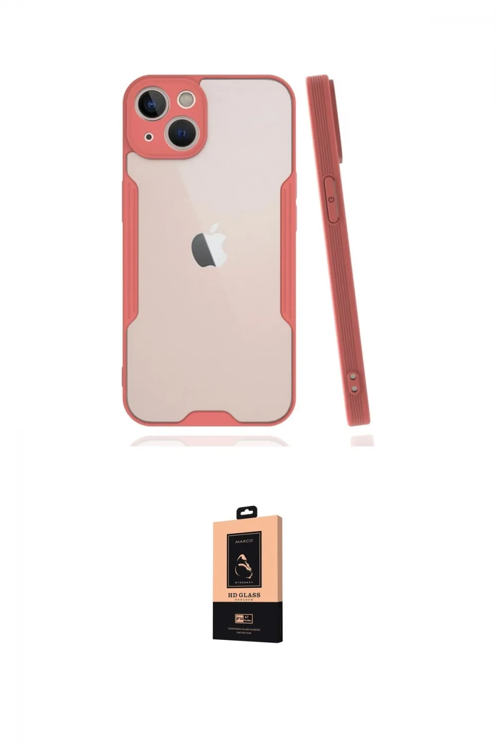 ieg™ iPhone 14 Plus Kılıf Atlas Asil Serisi - Şeffaf Maxco Cam Ekran Koruyucu